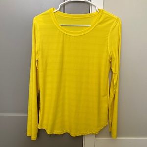 Zyia Yellow Subtle Stripe Long Sleeve